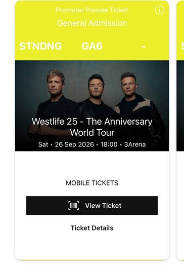 westlife ticket