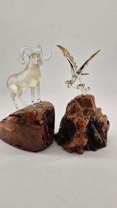 glass wood sculpture  by Warren Hooper 83"