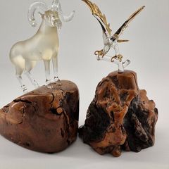 glass wood sculpture  by Warren Hooper 83"