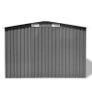 Garden Storage Shed Grey Metal 257x205x178 cm Image 4