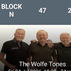 Wolfetones two seated tickets Friday