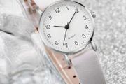Brand New White Women Digital Dial Quartz Wrist Watch Leather Strap