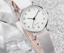 Brand New White Women Digital Dial Quartz Wrist Watch Leather Strap