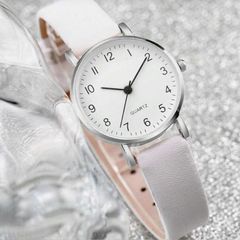 Brand New White Women Digital Dial Quartz Wrist Watch Leather Strap