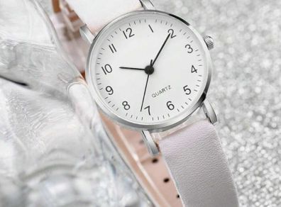 Brand New White Women Digital Dial Quartz Wrist Watch Leather Strap