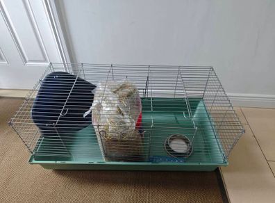Cage for rabbit.