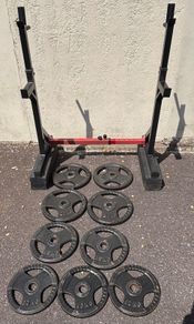 Squat rack and Olympic plates