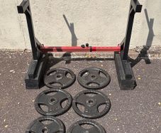 Squat rack and Olympic plates