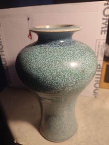 Louis Mulcahy Irish Pottery - Large Green Posy Jar
