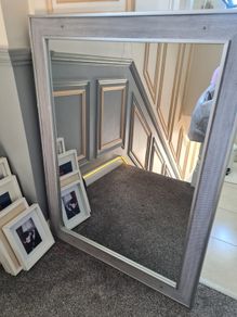 Mirror with grey frame