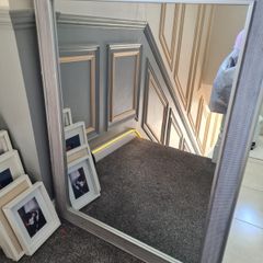 Mirror with grey frame