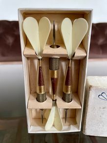 Rare Vintage Dorwin Heavy True Balance Brass Darts in Original Box with Instructions