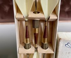 Rare Vintage Dorwin Heavy True Balance Brass Darts in Original Box with Instructions