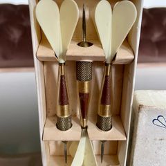 Rare Vintage Dorwin Heavy True Balance Brass Darts in Original Box with Instructions
