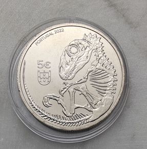 Portugal 5 Euro Copper-Nickle Uncirculated Coin 2022 - Lourinhanosaurus antunesi - Dinosaurs from Portugal