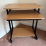 Computer desk with sliding shelf on wheels Image 2