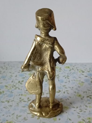 Pair of Vintage Brass Napoleonic Era Soldier Figurines.