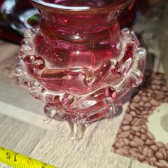Beautiful Cranberry Glass Vase in Good Condition no chips or cracks Postage Available,