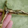 Vintage Bronze Wall Cross - Religious Christian Crucifix Image 3