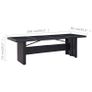 Garden Table Black 240x90x74 cm Poly Rattan and Glass Image 2