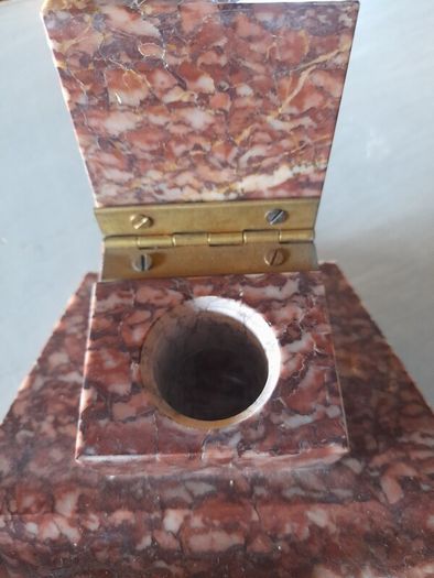 Art Deco Marble Ink Well