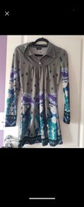 print dress-tunic fits size 8-10 , 10 medium