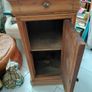 Antique Louis Phillippe style bedside table grey white veined marble top Image 7