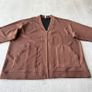 Mens Brown Oversized Zip Cardigan Jacket Image 7