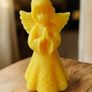 Beeswax Angel Candle  | Christmas Angel Decor | Pure Beeswax Figurine Candle | Holiday Gift | Prayer Angel Candle Image 3