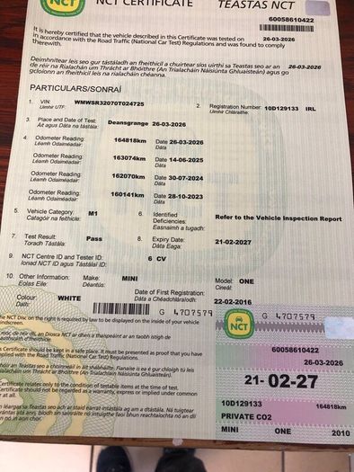 MINI one 1.6 Petrol NCT 2/2027