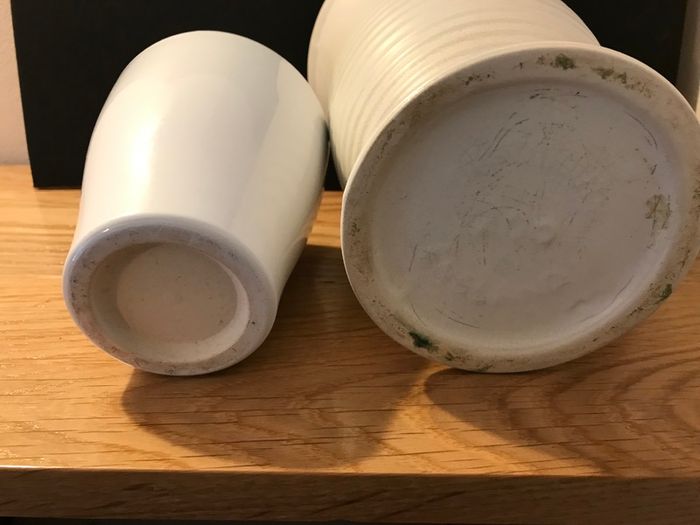 One Cream Vase and One white Vase