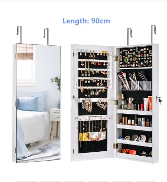 Wall Mounted Mirror Makeup Organizer with Drawer