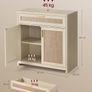 Kitchen Cabinet Sideboard with Rattan Effect Doors Boho Style Natural Beige Image 2