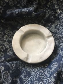 White heavy marble ashtray