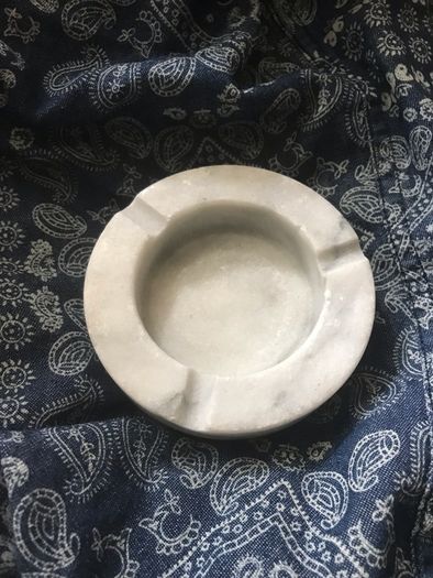 White heavy marble ashtray