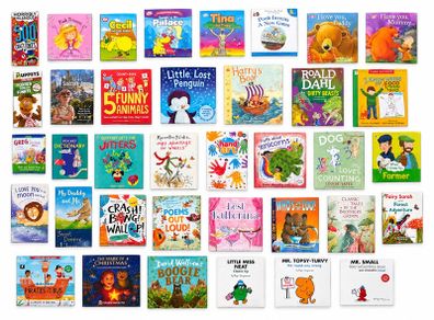 Bundle of 40 Children's Books | Picture Books, Roald Dahl, Mr. Men & More