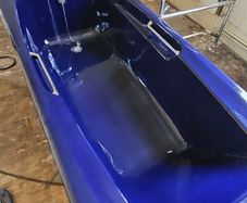 Vintage cast iron blue bath