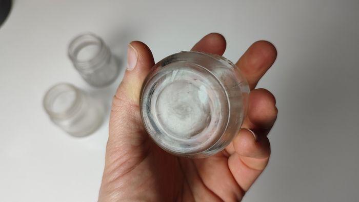 378 - Set of 3 Vintage Collectible Decorative Clear Glass Chesebrough Vaseline Jars
