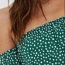 dress green polka dot size 12 off shoulder dress Image 3