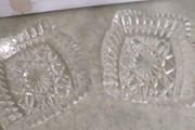 2 clear Depression Glass Small Trinket Dish Diamond cut Dishes