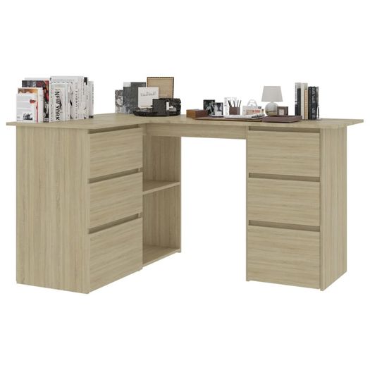 Corner Desk Sonoma Oak 145x100x76 cm Chipboard