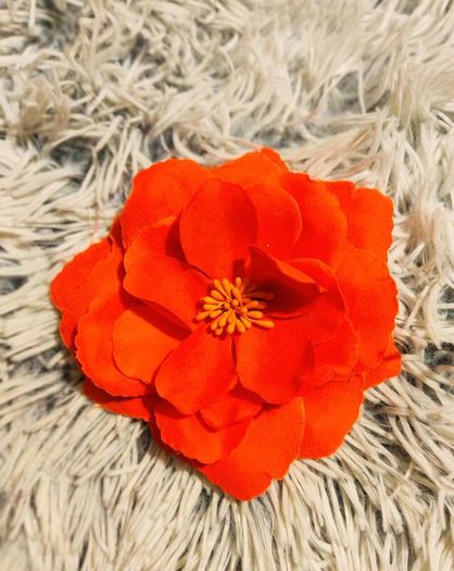 Orange Flower Hair Clip Bright, Playful & Versatile