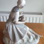 Nao By Lladro Woman And A Dog ( Large Figurine ) Image 4