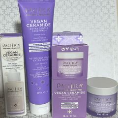 Pacifica vegan ceramides dreamy youth peptide cream, extra gentle face cleanser, face oil brand new