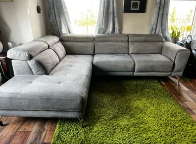 L right facing sofa grey fabric