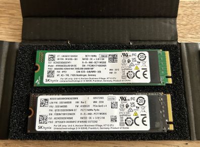 2x M.2 2280 NVMe solid state drives 512GB & 256GB