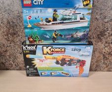 Lego 60221 City Diving Yacht And Knex Kforce K-10x Build And Blast Brand New Sealed Bundle