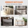 Center Slim Square Kitchen Cabinet Drawer, Stainless Steel Modern Kitchen Cupboard Door Handles for Kitchen Bathroom Bar Hardware Matte Black Image 5