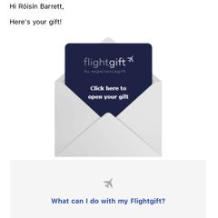 Flight gift voucher