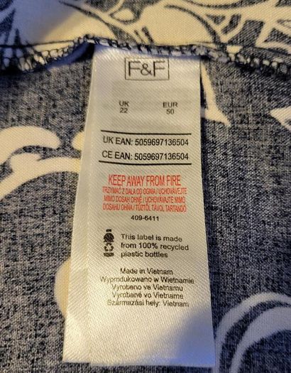 F&F navy & white sleeveless dress, Size 22